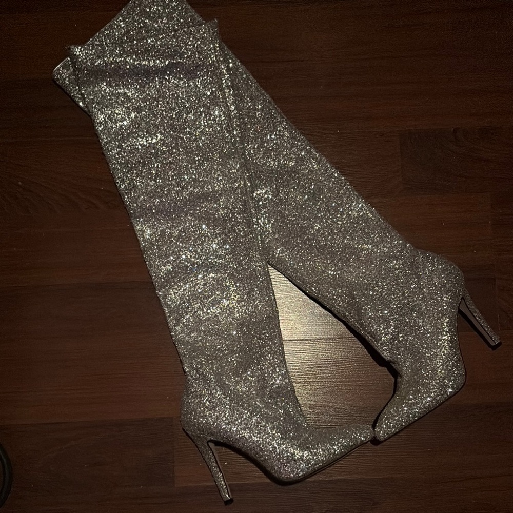 Silver Glitter Women's Boots